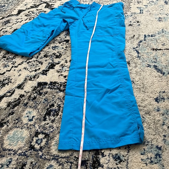 💰 3 for $25 🏷 Women NRG by Barco Stretch Turquoise Blue Scrub Pants sz Small - Picture 16 of 16